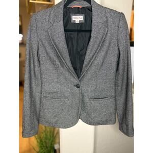 Merona Women's Vintage Wool Jacket Blend Blazer Back And White Size 2